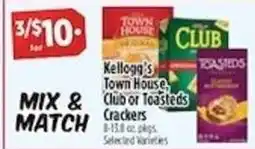Pioneer Supermarkets Kellogg's Town House Club or Toasteds Crackers offer