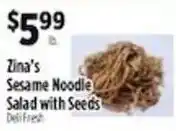 Pioneer Supermarkets Zina's Sesame Noodle Salad with Seeds offer