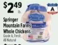 Pioneer Supermarkets Springer mountain farms whole chickens offer