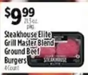 Pioneer Supermarkets Steakhouse Elite Grill Master Blend Ground Beef Burgers offer