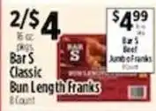 Pioneer Supermarkets Bar S Classic Bun Length Franks offer