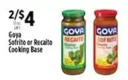 Pioneer Supermarkets Goya sofrito or recaito cooking base offer