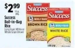 Pioneer Supermarkets Success boil-in-bag rice offer