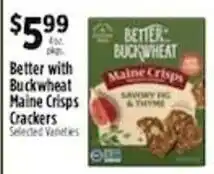 Pioneer Supermarkets Better with Buckwheat Maine Crisps Crackers offer
