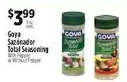 Pioneer Supermarkets Goya sazonador total seasoning offer