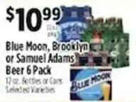 Pioneer Supermarkets Blue Moon, Brooklyn or Samuel Adams Beer 6 Pack offer