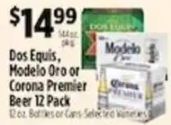 Pioneer Supermarkets Dos Equis, Modelo Oro or Corona Premier Beer offer