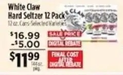 Pioneer Supermarkets White Claw Hard Seltzer offer