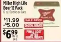 Pioneer Supermarkets Miller High Life Beer offer