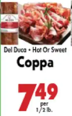 Marino's Supermarket Del Duca • Hot Or Sweet Coppa offer
