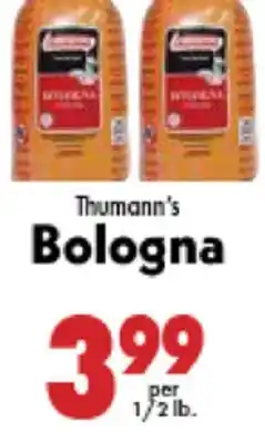 Marino's Supermarket Thumann's Bologna offer