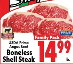Marino's Supermarket USDA Prime Angus Beef Boneless Shell Steak offer
