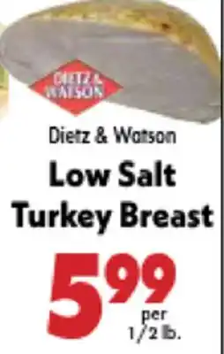Marino's Supermarket Dietz & Watson Low Salt Turkey Breast offer