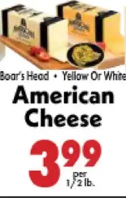 Marino's Supermarket Boar's Head Yellow Or White American Cheese offer