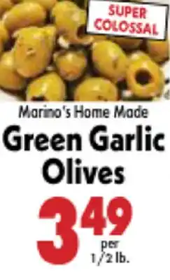 Marino's Supermarket Marina's Home Made Green Garlic Olives offer
