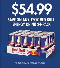 Jetro SAVE ON ANY 12OZ RED BULL ENERGY DRINK 24-PACK offer