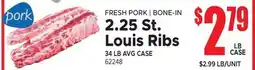 Jetro FRESH PORK BONE-IN 2.25 St. Louis Ribs offer