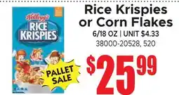 Jetro Rice Krispies or Corn Flakes offer