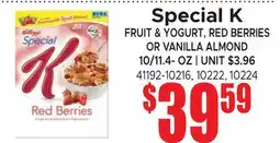 Jetro Special K FRUIT & YOGURT, RED BERRIES OR VANILLA ALMOND offer
