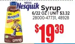 Jetro Nesquik Syrup offer
