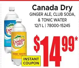 Jetro Canada Dry GINGER ALE, CLUB SODA, & TONIC WATER offer