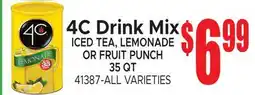Jetro 4C Drink Mix ICED TEA, LEMONADE OR FRUIT PUNCH offer