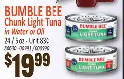 Jetro BUMBLE BEE Chunk Light Tuna in Water or Oil offer