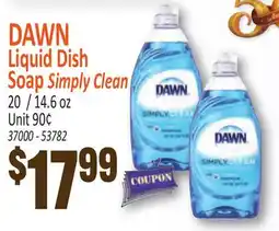 Jetro DAWN Liquid Dish Soap Simply Clean offer