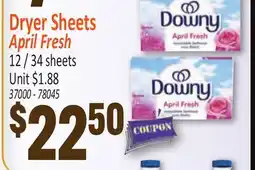 Jetro Downy April Fresh Dryer Sheets offer