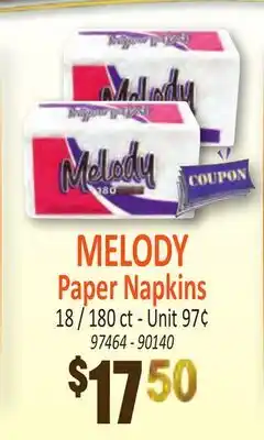 Jetro MELODY Paper Napkins offer
