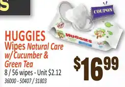 Jetro HUGGIES Wipes Natural Care w/Cucumber & Green Tea offer