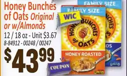 Jetro Honey Bunches of Oats Original or w/Almonds offer