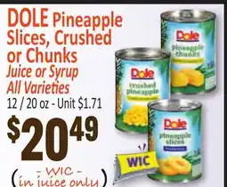 Jetro DOLE Pineapple Slices, Crushed or Chunks offer