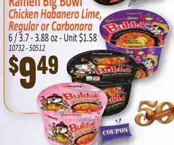 Jetro Ramen Big Bowl Chicken Habanero Lime, Regular or Carbonara offer