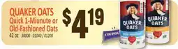 Jetro QUAKER OATS Quick 1-Minute or Old-Fashioned Oats offer