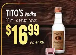 Jetro TITO'S Vodka offer