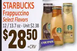 Jetro STARBUCKS Frappuccino Select Flavors offer