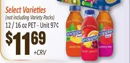 Jetro Snapple Select Varieties offer