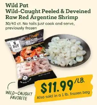 Wild Pat wild-caught peeled & deveined raw red argentine shrimp