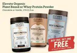 Sprouts Farmers Market Elevate Organic Plant Based or Whey Protein Powder offer
