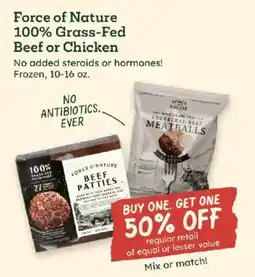 Sprouts Farmers Market Force of Nature Beef Patties offer