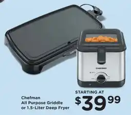 Fred Meyer Chefman All Purpose Griddle or 1.5-Liter Deep Fryer offer