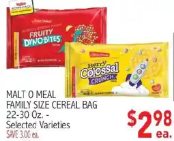 Ingles Markets Malt O Meal family size cereal bag offer