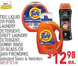 Ingles Markets Tide liquid or pods laundry detergent, dreft laundry detergent, downy rinse or beads or gain fireworks offer