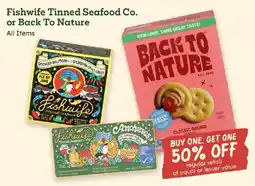 Sprouts Farmers Market Fishwife Tinned Seafood Co or Back To Nature offer