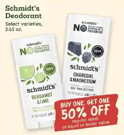 Sprouts Farmers Market Schmidt's deodorant offer