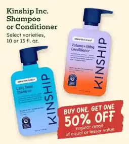Sprouts Farmers Market Kinship shampoo or conditioner offer