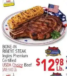 Ingles Markets Ingles Premium Bone-In Ribeye Steak offer