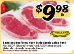 Fresco y Más Rancher's Home Boneless Beef New York Strip Steak Value Pack offer