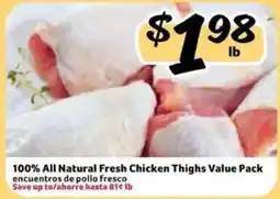Fresco y Más 100% All Natural Fresh Chicken Thighs Value Pack offer